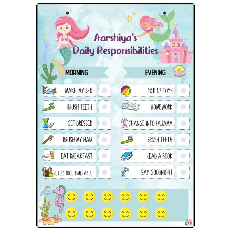 Personalised Daily Responsibility Chart - Mermaid