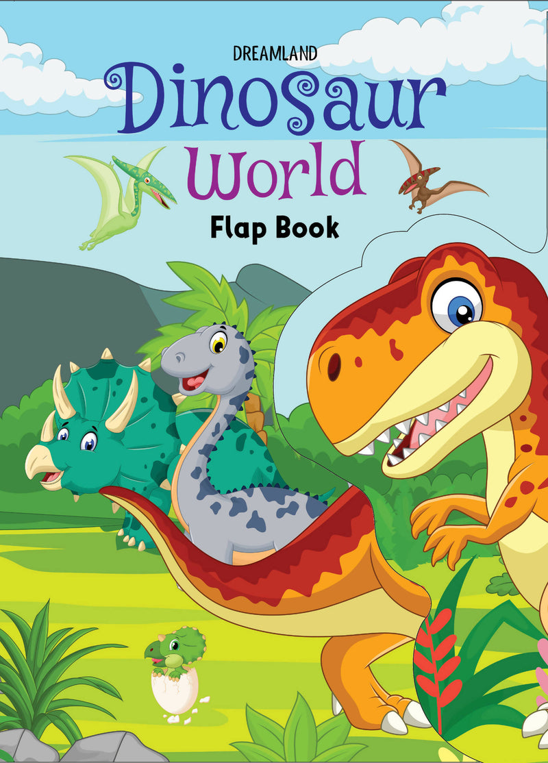 Flap Book- Dinosaur World : Interactive & Activity Children Book By Dreamland Publications 9788195163212