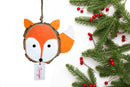 FOX WOOD SLICE ORNAMENT (Personalization Available )