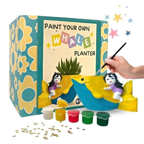 Craftopedia Paint Your Own Whale Planter | DIY Art and Craft Kit | Eco-Friendly
