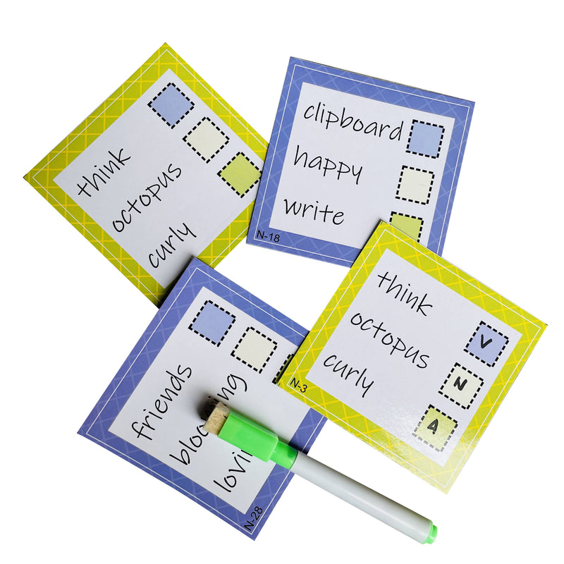 Adjective-noun-verb sorting activity