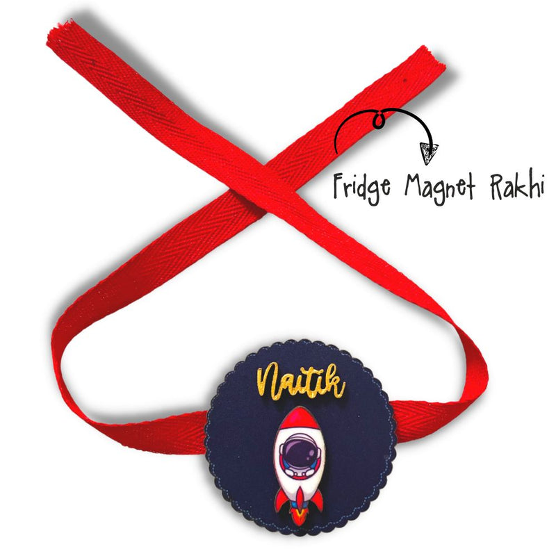 Fridge Magnet Rakhi - Spaceship  (Personalization available)