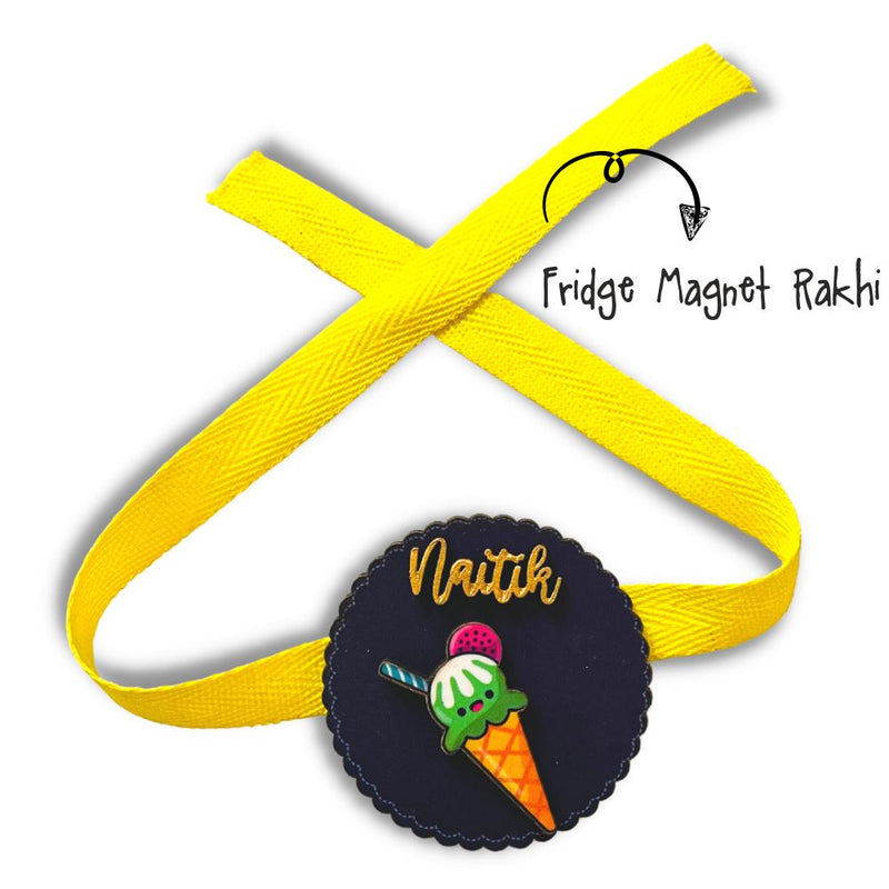 Fridge Magnet Rakhi - Ice cream  (Personalization available)