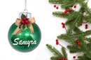 GLITTER BAUBLE WITH BOW (Personalization Available )