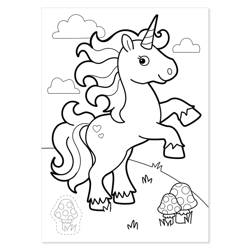 Unicorns, Mermaids and more! + Animals Sticker Colouring Books