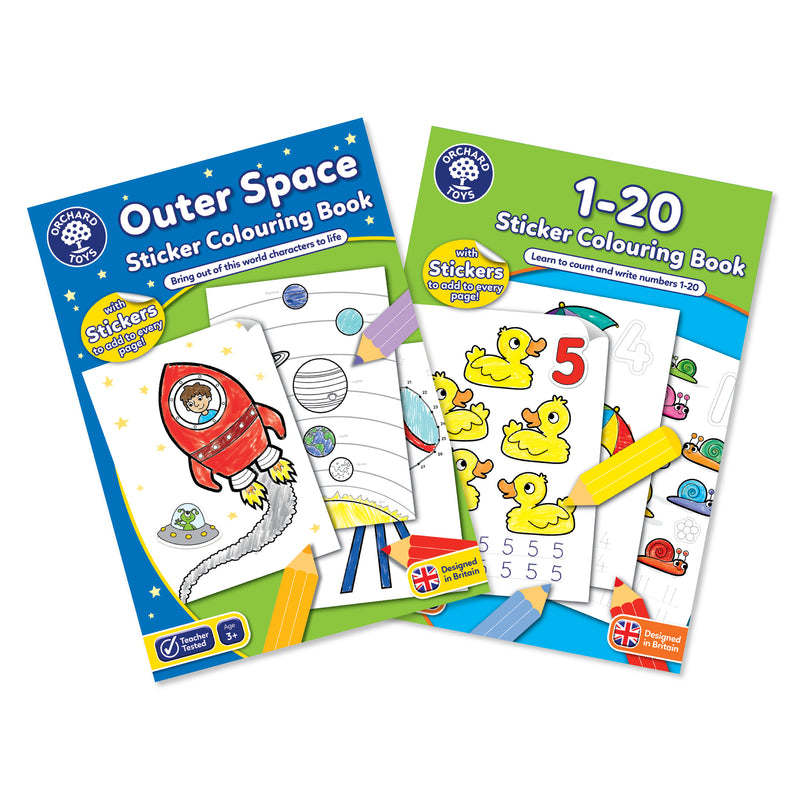 Outer Space + 1-20 Sticker Colouring Books