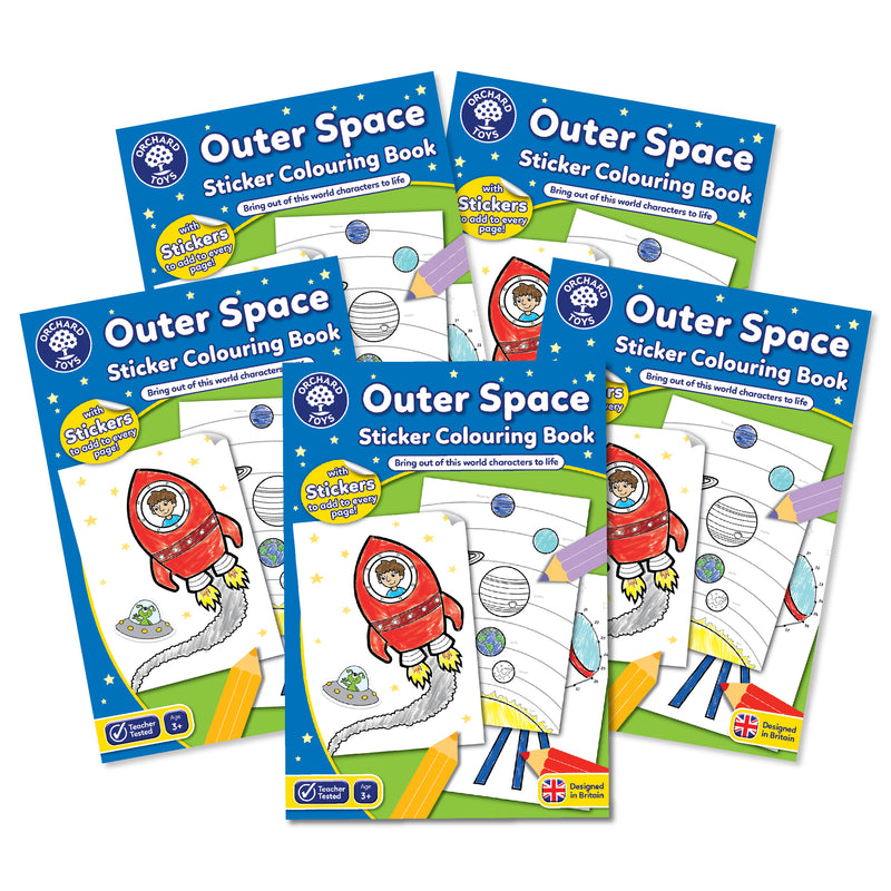 Outer Space Sticker Colouring Books (5 pack)