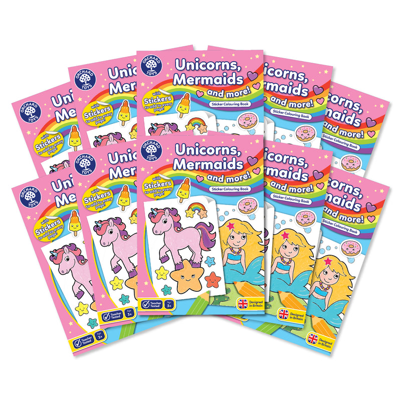 Unicorns, Mermaids and more! Sticker Colouring Books (10 pack)