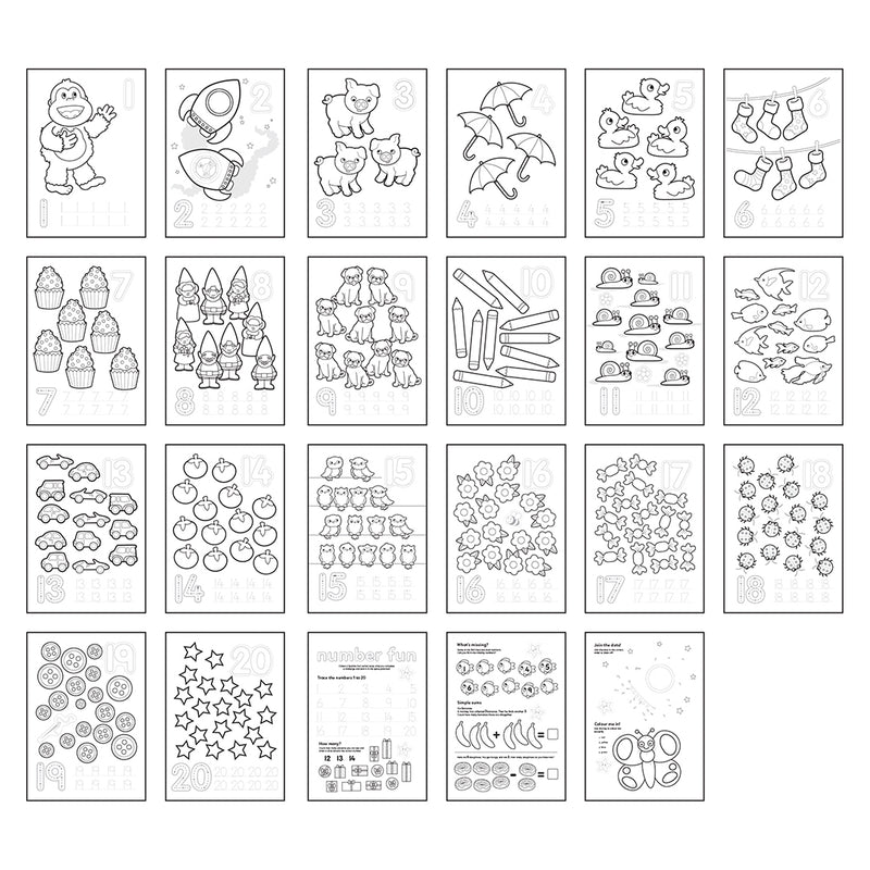 1-20 Sticker Colouring Books (10 pack)