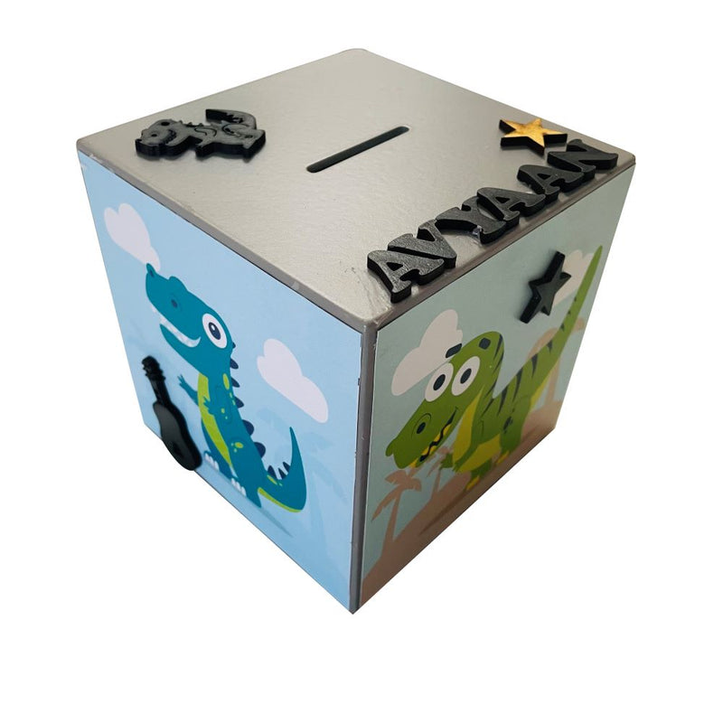 Doxbox Dinosaur Theme Piggy Bank ( Personalization Available)