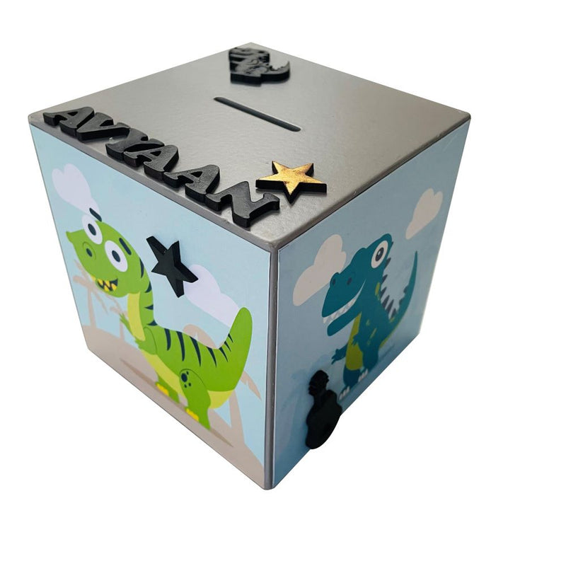 Doxbox Dinosaur Theme Piggy Bank ( Personalization Available)