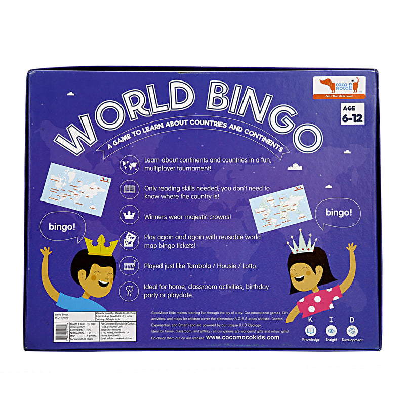 World Bingo Geography Educational Game