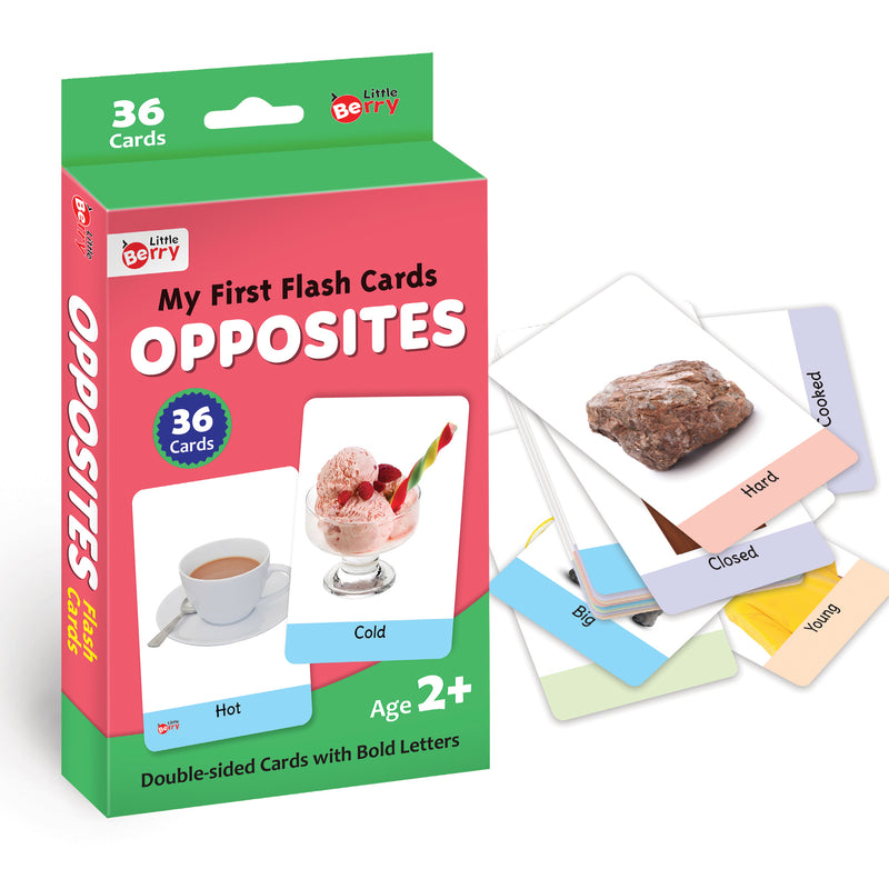 Little Berry My First Opposites Flash Cards for Kids (36 cards) - Fun Learning Game