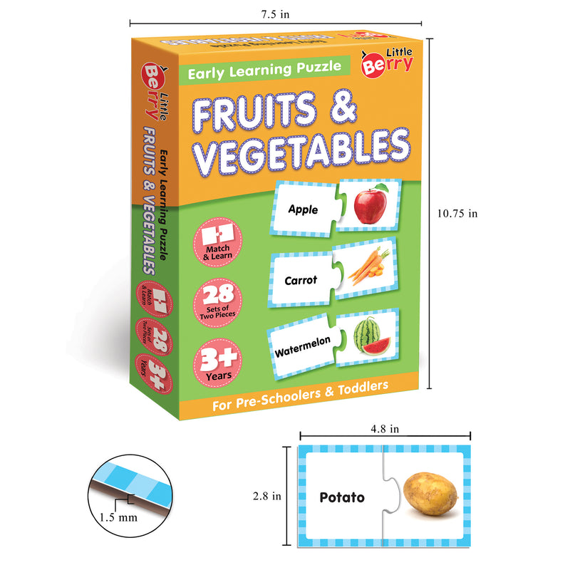 Little Berry Fruits & Vegetables Early Learning Puzzle Game for Kids 2+ Years - Learning Toy
