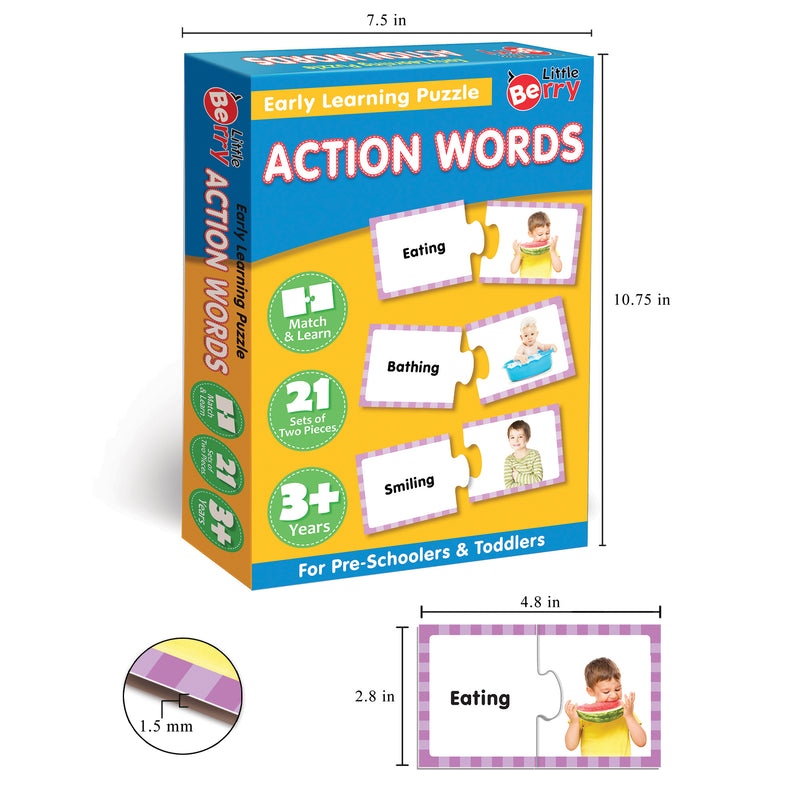 Little Berry Action Words Early Learning Puzzle Game for Kids 2+ Year - Fun & Educational Toy