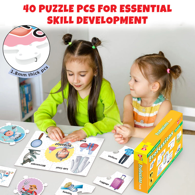 Little Berry Professions Puzzle Game for Kids: Play and Learn Puzzle with Activity Book