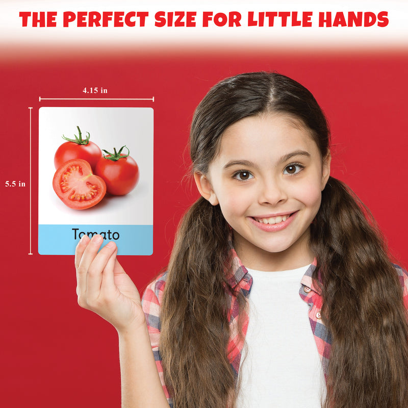 Little Berry VEGETABLES Flash Cards for Kids (32 Cards) | Fun Learning Toy for 2-6 years