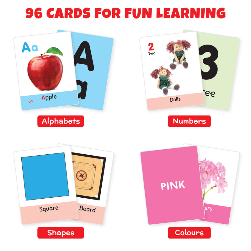 Little Berry Big Flash Cards for Kids (Set of 3): ABC, Numbers, Shapes and Colours - 96 Cards