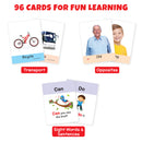 Little Berry Big Flashcards for Kids (Set of 3): Transport, Opposite & Sight Words - 96 Cards