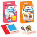 Little Berry Big Flash Cards for Kids (Set of 2): Shapes, Colours and Animals - 64 Cards