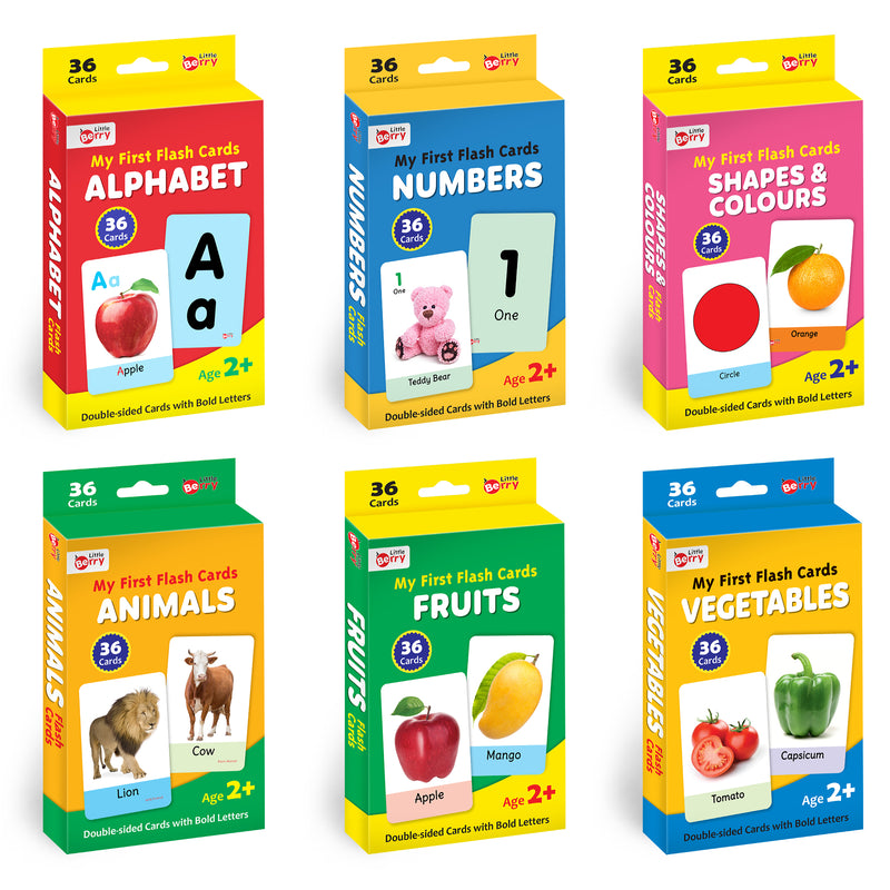 Little Berry My First Flash Cards for Kids (Set of 6): Learning & Educational Toy - 216 Cards