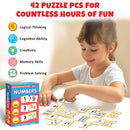 Little Berry Numbers Learning Puzzle (42 Pcs) & Flash Cards for Kids (32 Write & Wipe Cards)