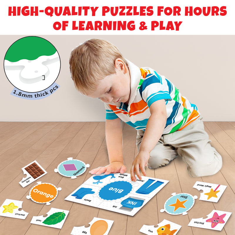 Little Berry Shapes and Colours Puzzle Combo For Kids With Activity Book and Flash Cards (112 Pieces)