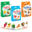 Little Berry Big Flash Cards for Kids (Set of 3): Fruits, Vegetables and Animals - 96 Cards