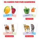 Little Berry Big Flash Cards for Kids (Set of 3): Fruits, Vegetables and Animals - 96 Cards