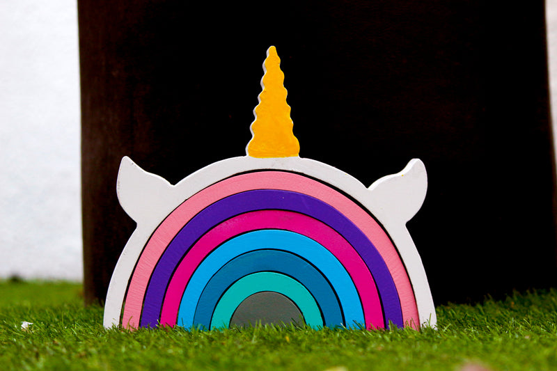 Combo Pack Of 2 - Magical Unicorn Rainbow Stacker and Ring