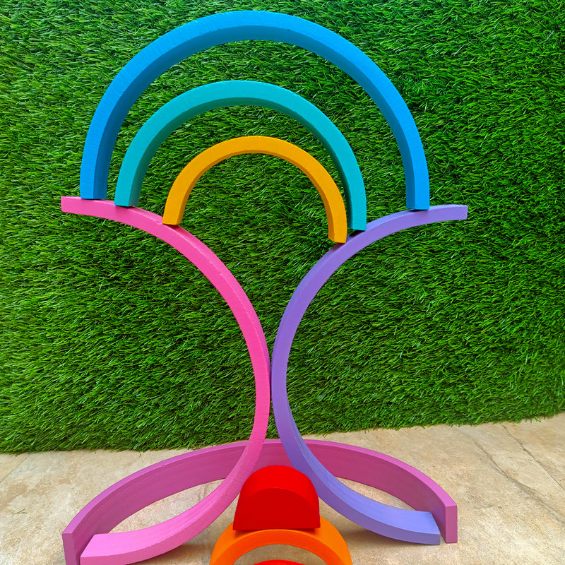 Rainbow Stacker - Large, With 12 Pieces