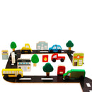 Around Town - Blocks + Roads + Vehicles +  Trees + Community Buildings - 68 pcs