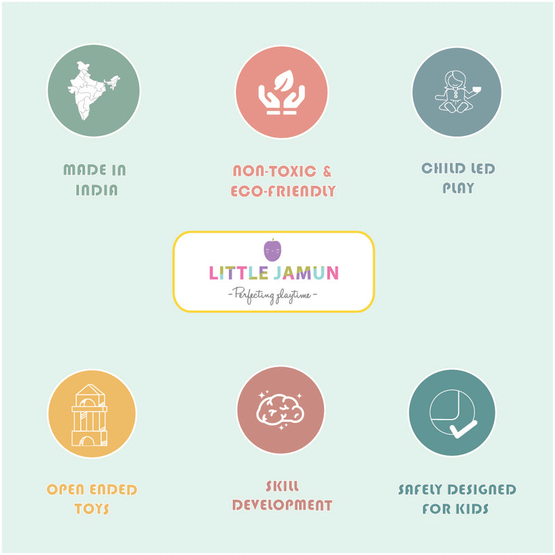 Little Jamun Rainbow Plank & Semi Circles - Set Of 6