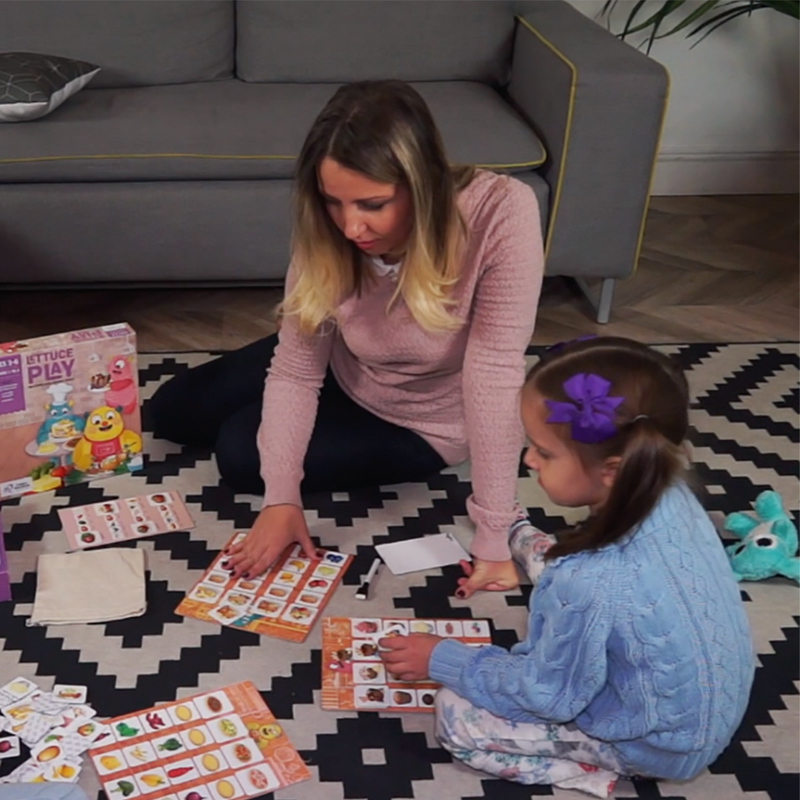 Lettuce Play- Picture Food Bingo, Matching and Memory Preschooler Game
