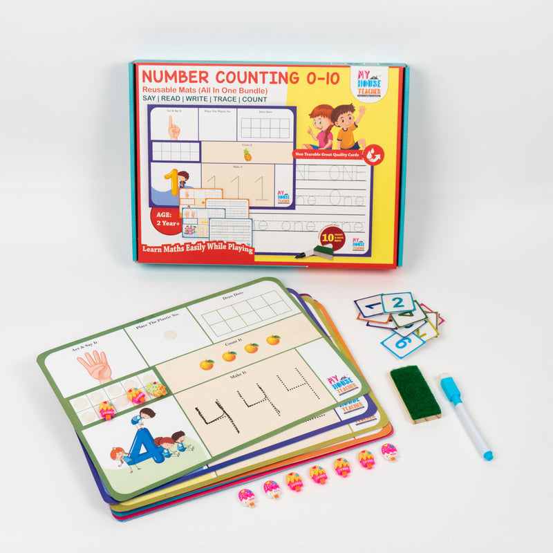 Number Counting 0-10 Bundle - Say, Read , Trace, Count, Number Names all in one