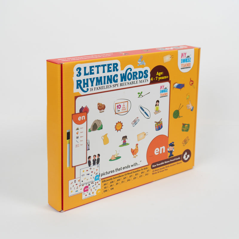 Rhyming Three Letter Words 18 Families Reusable I-spy mats set