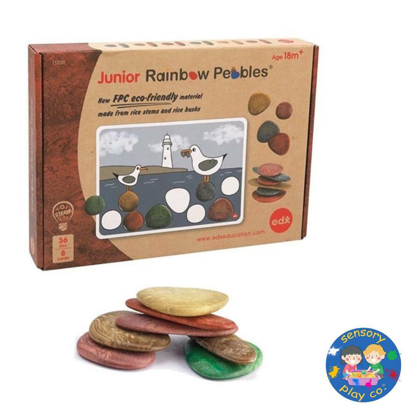 Eco-Friendly Junior Rainbow Pebbles (36 pebbles, 8 double-sided Activity cards)