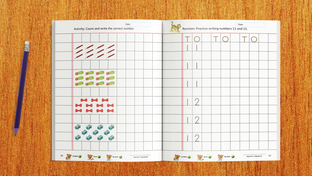 English Print Letters and Math Practice Combo (set of 5)