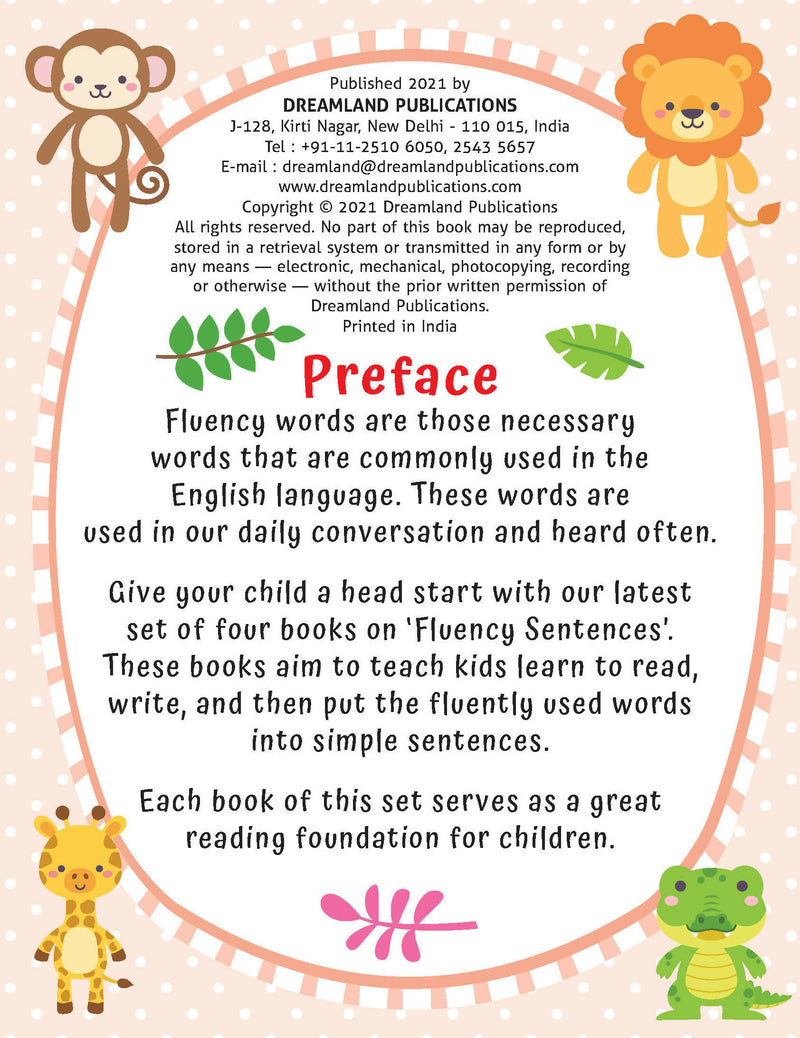 Fluency Sentences Book 4 : Early Learning Children Book by Dreamland Publications