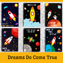 Outer Space prints for Kids Room | 6 Pieces