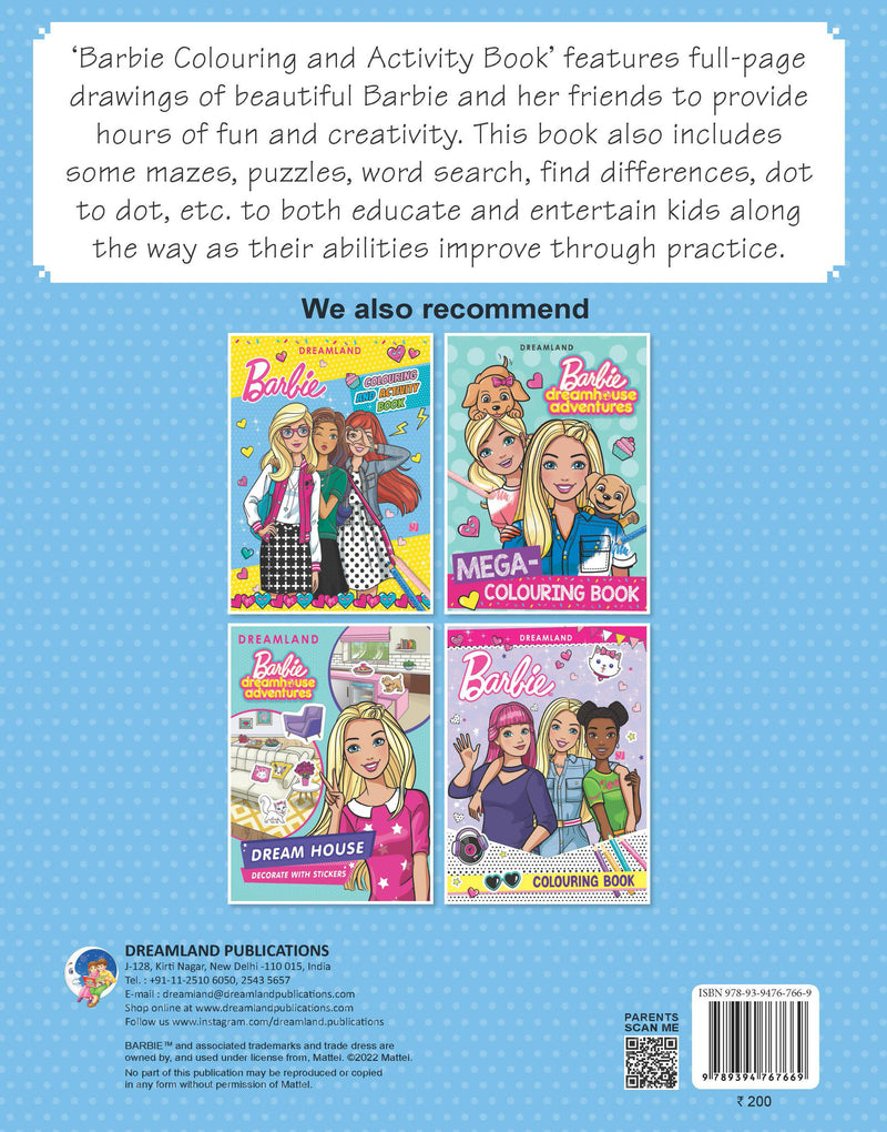 Barbie Colouring and Activity Book : Interactive & Activity Children Book By Dreamland Publications