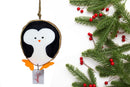 PENGUINE WOOD SLICE ORNAMENT (Personalization Available )