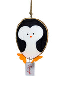 PENGUINE WOOD SLICE ORNAMENT (Personalization Available )