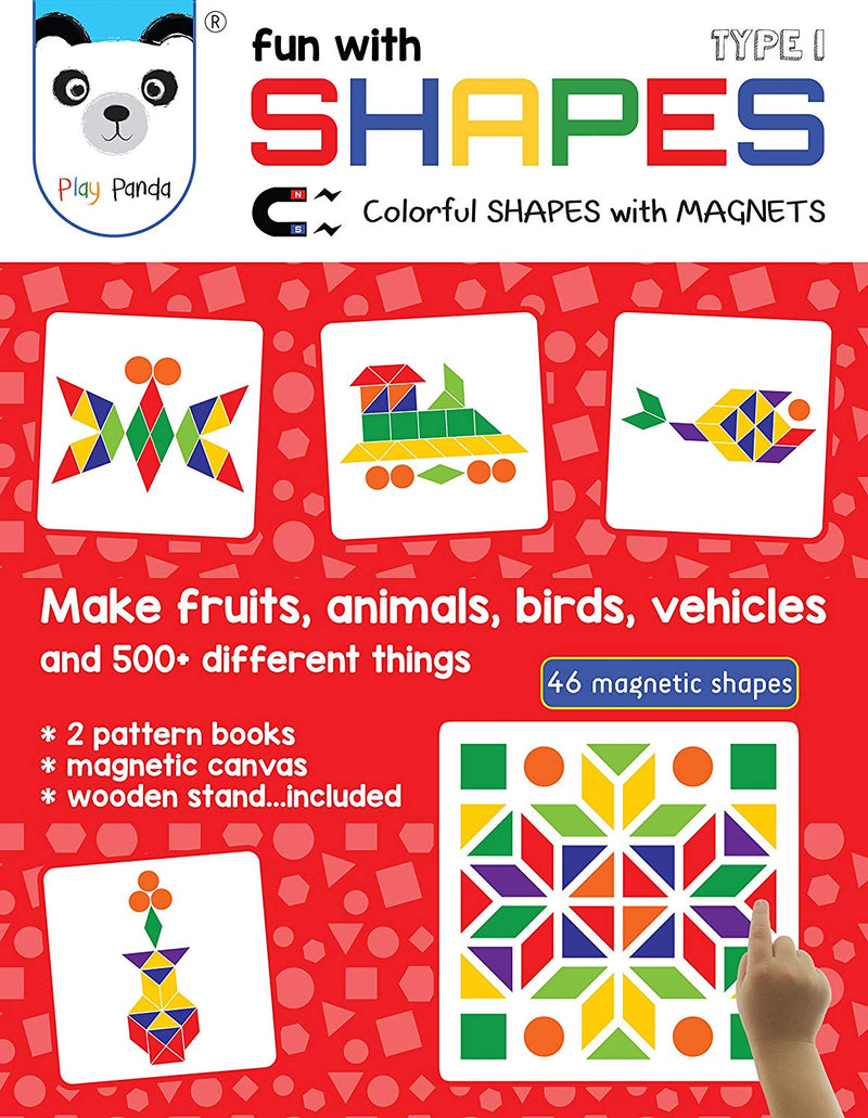 Fun Magnetic Shapes (Senior) : Type 1 with 44 Magnetic Shapes, 200 Pattern Book, Magnetic Board and Display Stand