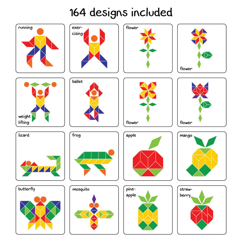 Fun Magnetic Shapes (Senior) : Type 1 with 44 Magnetic Shapes, 200 Pattern Book, Magnetic Board and Display Stand