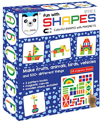 Fun Magnetic Shapes (Senior) : Type 2 with 58 Magnetic Shapes, 200 Pattern Book, Magnetic Board and Display Stand