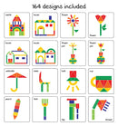 Fun Magnetic Shapes (Senior) : Type 2 with 58 Magnetic Shapes, 200 Pattern Book, Magnetic Board and Display Stand