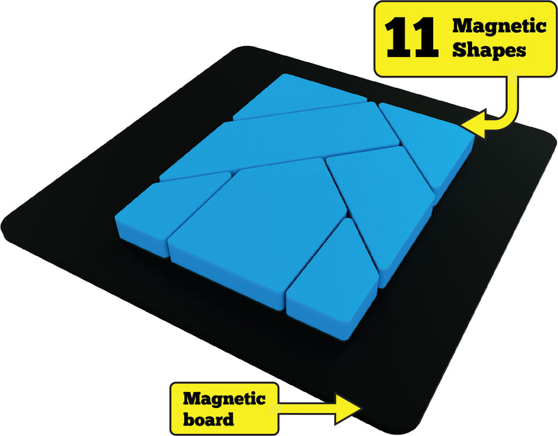 Brain Booster Type 1 - 56 puzzles designed to boost intelligence - with Magnetic shapes, Magnetic Board, Puzzle Book and Solution Book