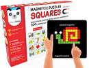 Magnetic Puzzles : Squares with 250 Colorful Magnets, 100 Puzzle Book, Magnetic Board and Display Stand