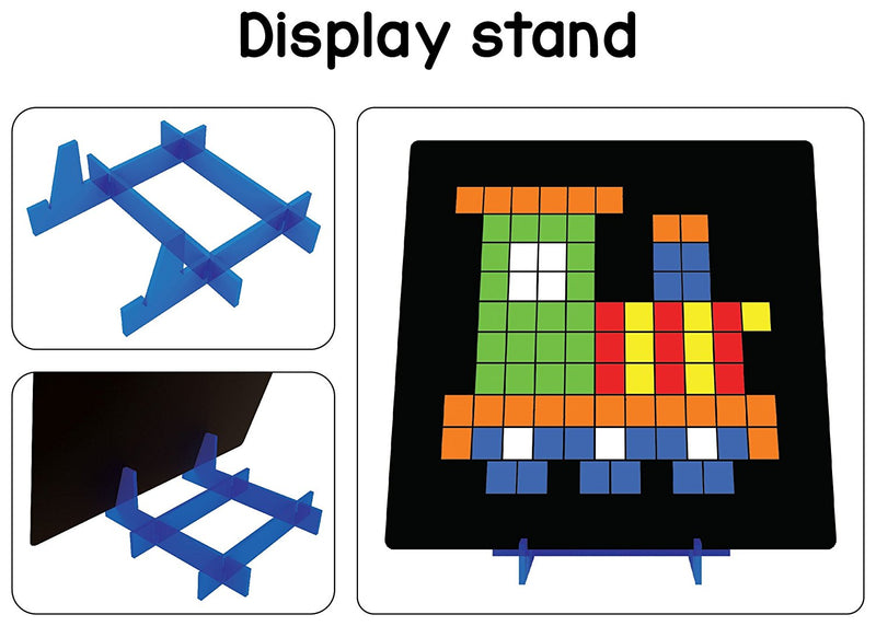 Magnetic Puzzles : Squares with 250 Colorful Magnets, 100 Puzzle Book, Magnetic Board and Display Stand